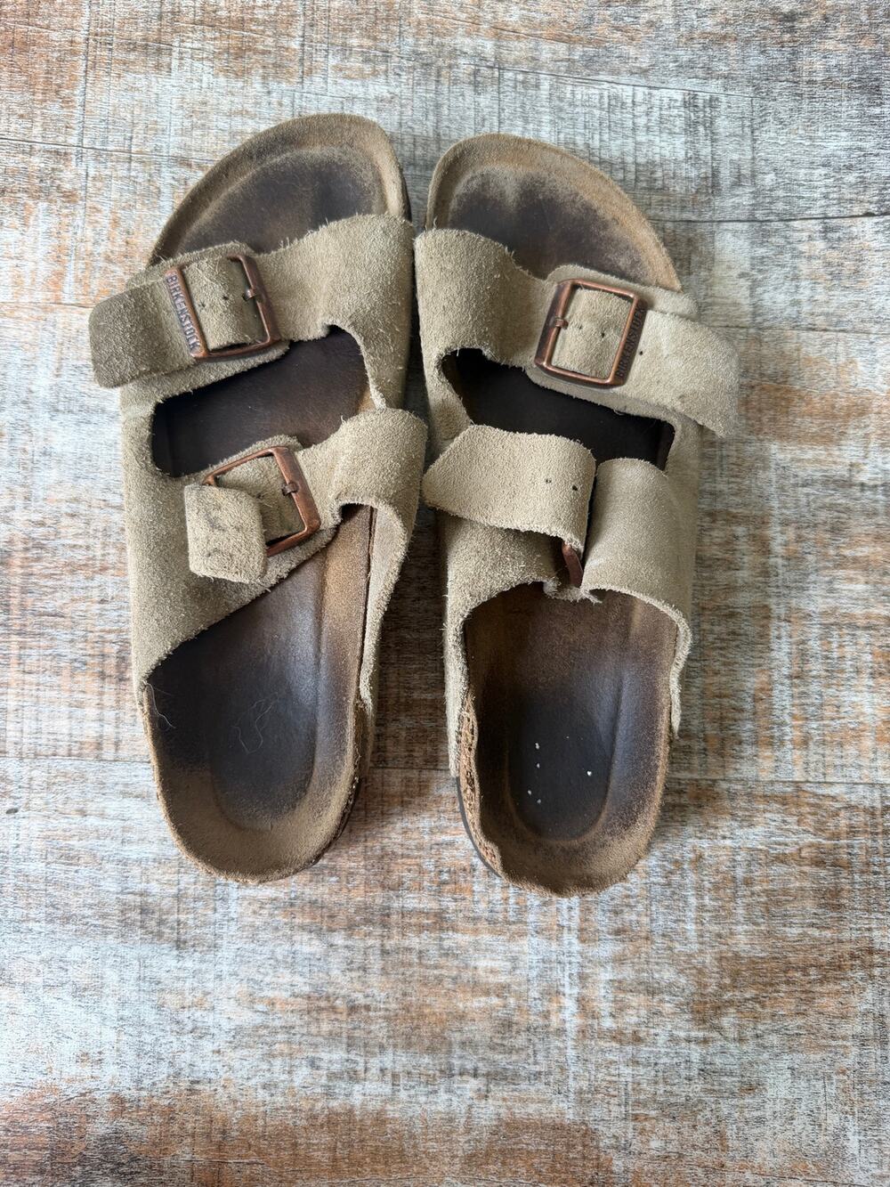 Birkenstock Arizona Taupe Classic Suede Boho Sandals Women's Size 10 Men's 8
